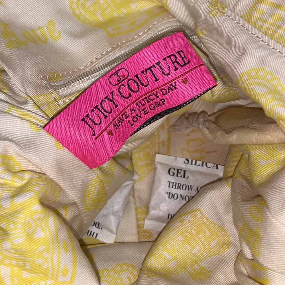 Original Juicy Couture Terry Cloth Drawstring Embroidered Handbag Purse